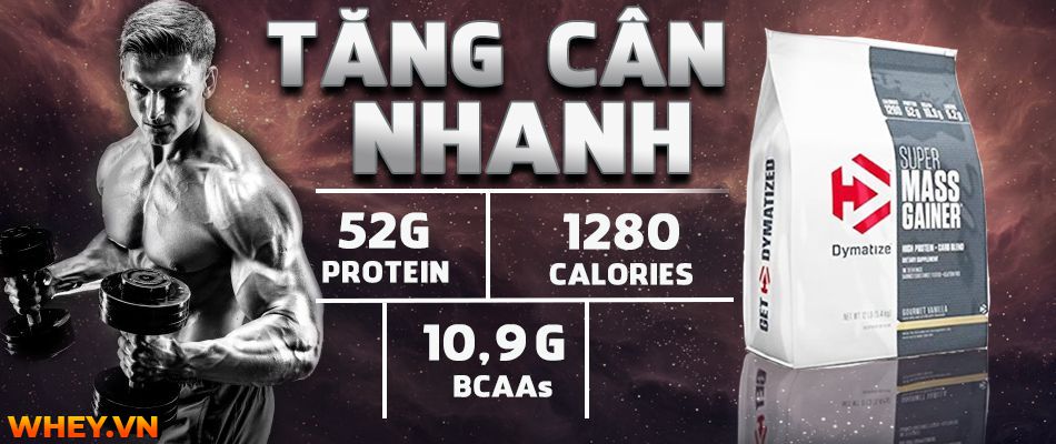 Dymatize Super Mass Gainer, lựa chọn hàng đầu cho người muốn tăng cân.