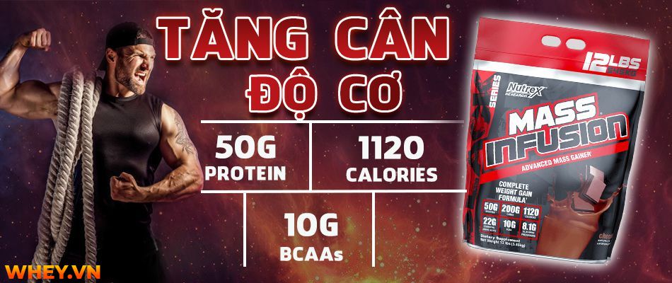 Nutrex Mass Infusion giúp tăng cân nhanh chóng và hiệu quả.