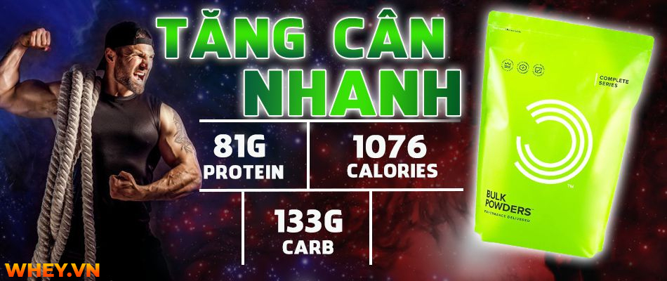 Bulk Powder Complete Mass, sản phẩm tăng cân giàu protein và chất xơ.