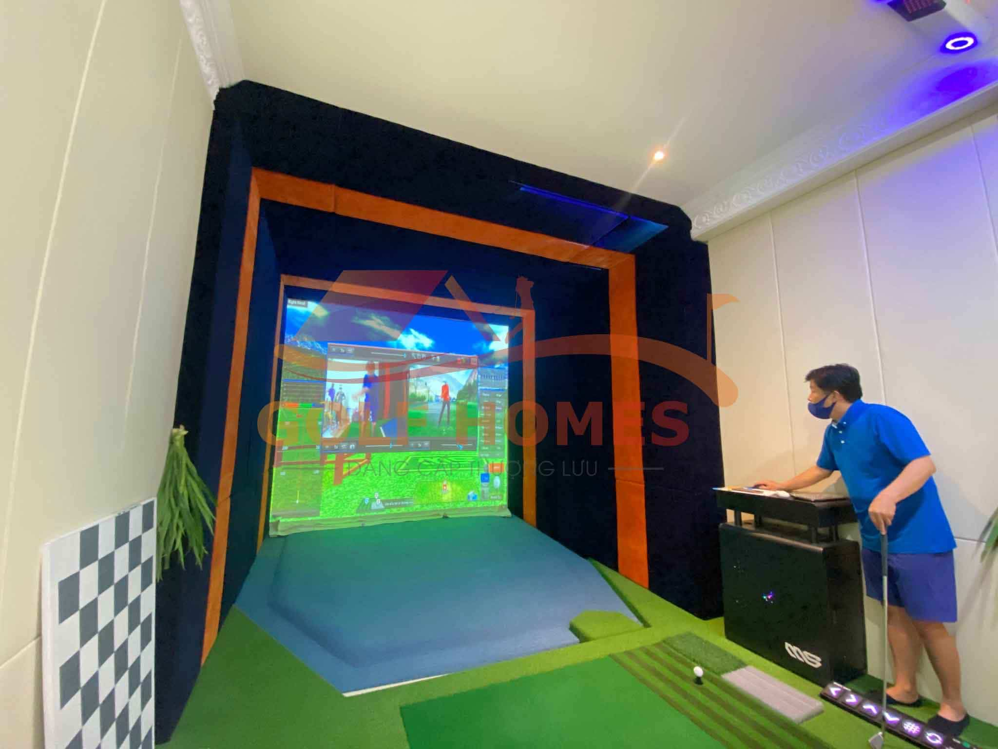 Phòng golf 3D được trang bị sẵn để test gậy tại showroom