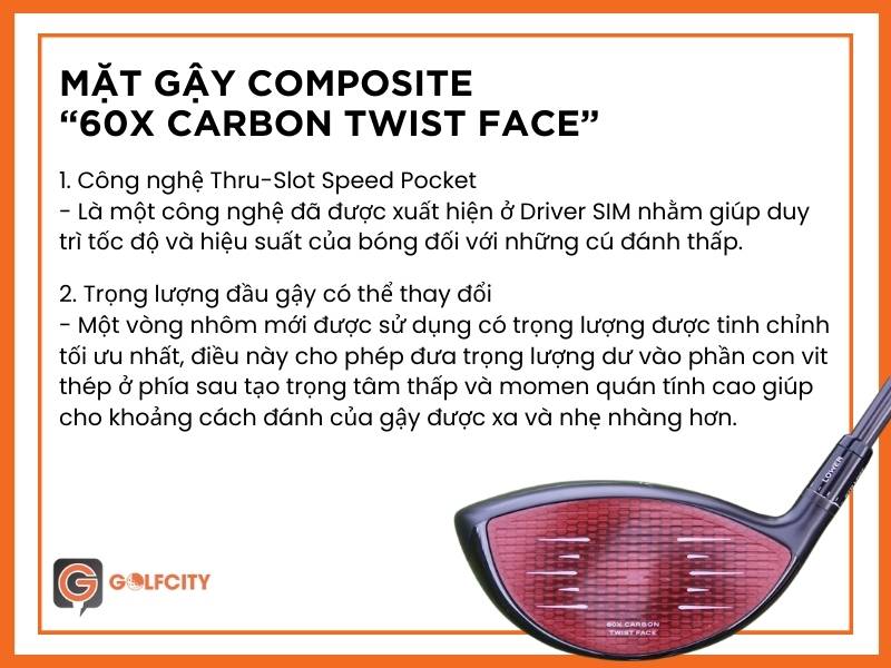 Công nghệ 60X Carbon Twist Face