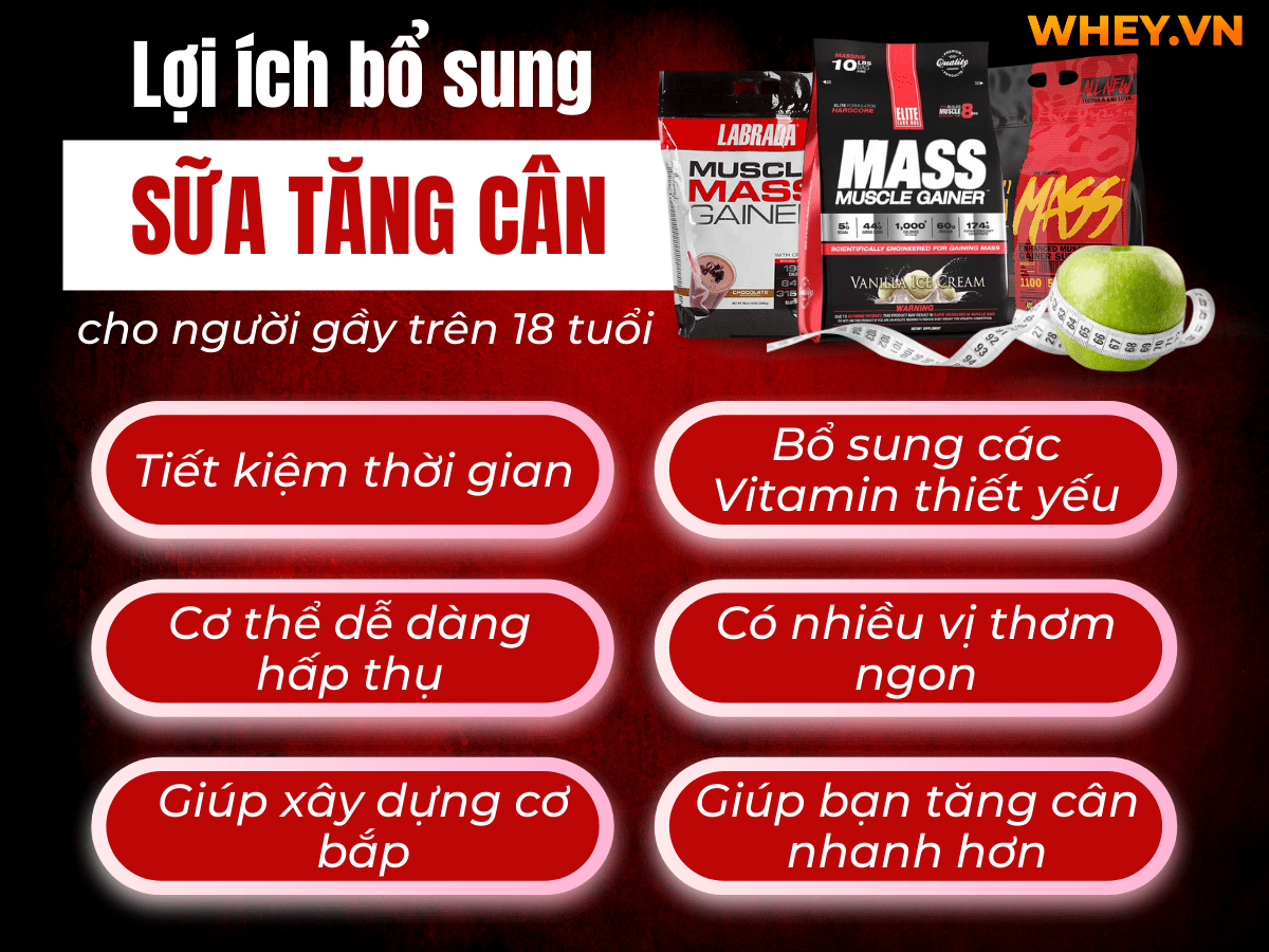 Hộp sữa Mass Gainer, sản phẩm hỗ trợ tăng cân hiệu quả.