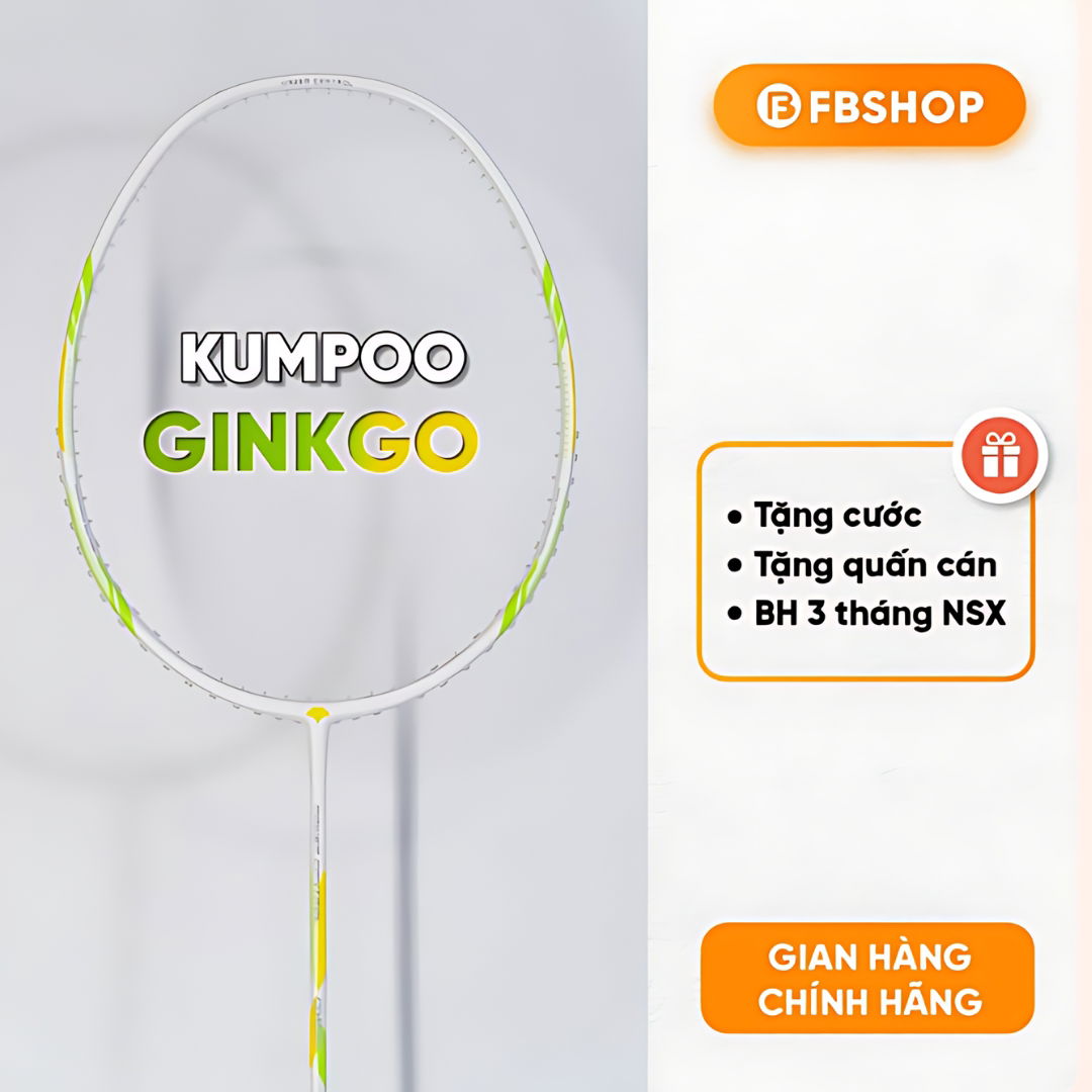 Kumpoo Ginkgo - Vợt cầu lông trắng xanh